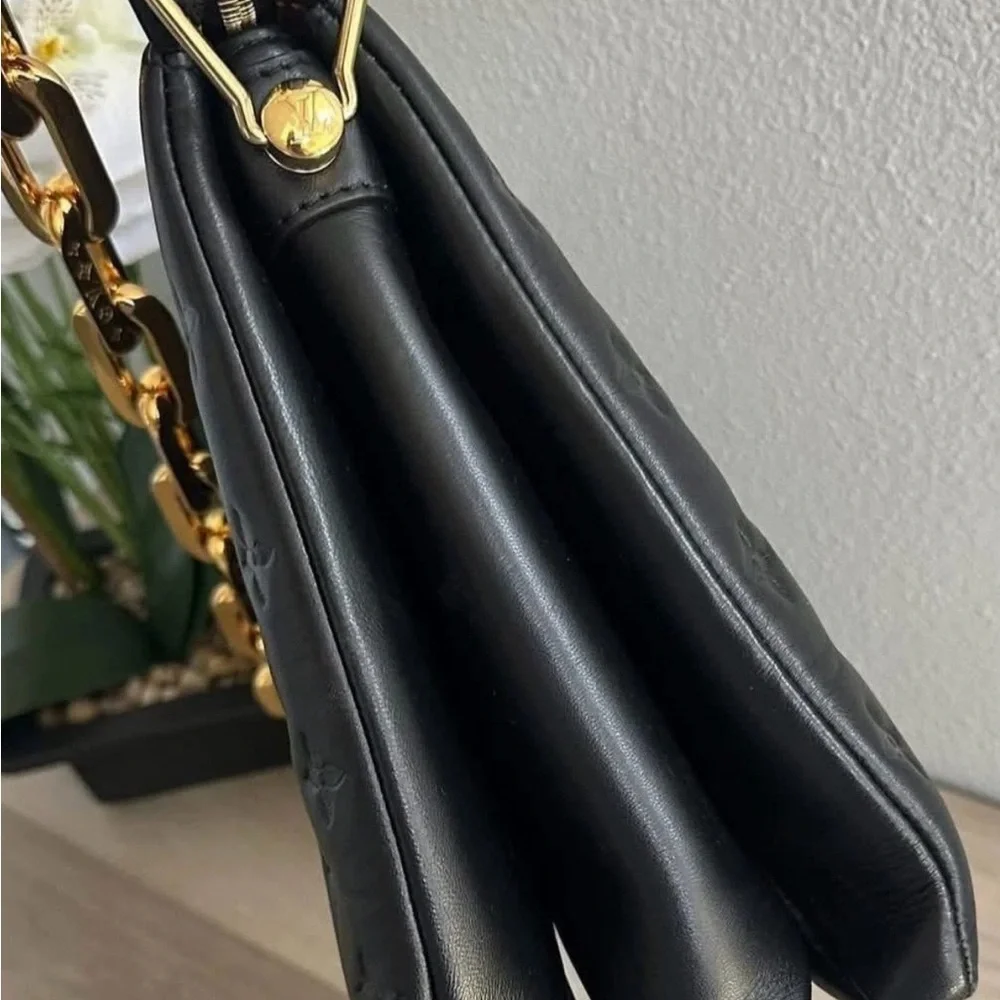 Louis Vuitton Black Embossed coussin MM Shoulder Bag❤️ - Picture 6 of 10